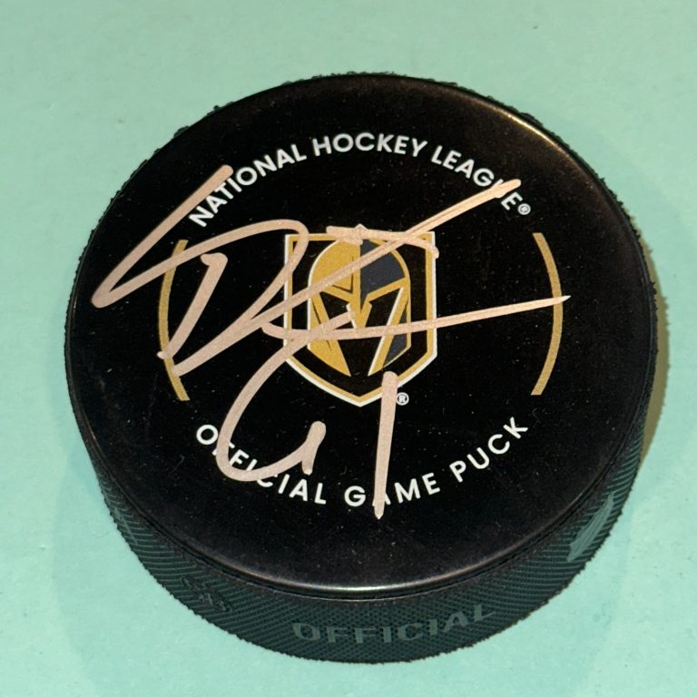 MARK STONE Signed Vegas GOLDEN KNIGHTS Official GAME Puck Beckett BAS