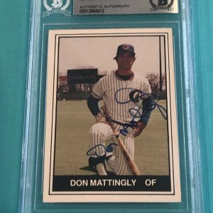 DON MATTINGLY Signed 1982 COLUMBUS CLIPPERS TCMA ROOKIE Card #21 Beckett RC