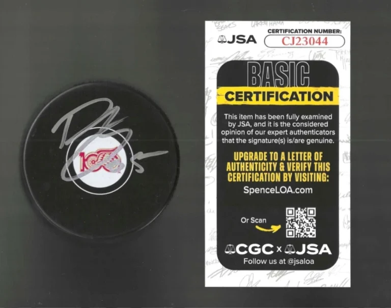 Danny DeKeyser Signed Detroit Red Wings Centennial 100th Puck JSA COA