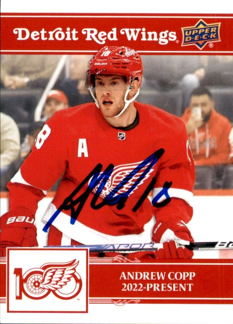 Andrew Copp Signed 2025/26 Upper Deck Detroit Red Wings Centennial Card #29