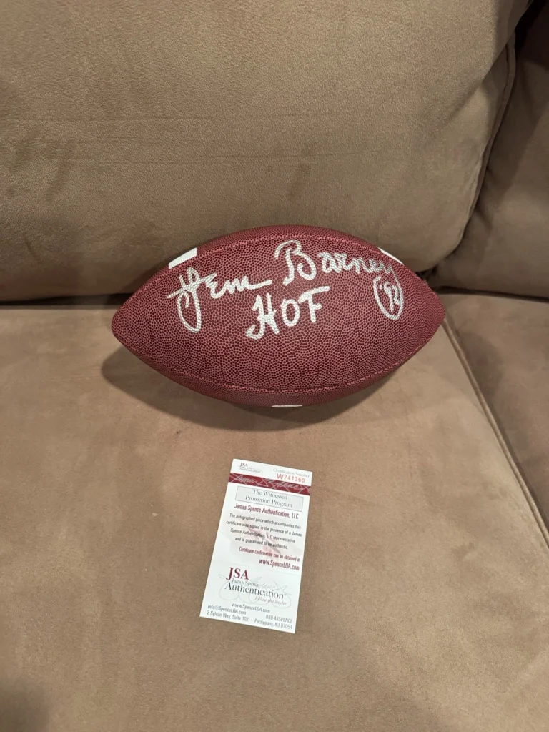 Lem Barney Signed Football JSA Detroit Lions