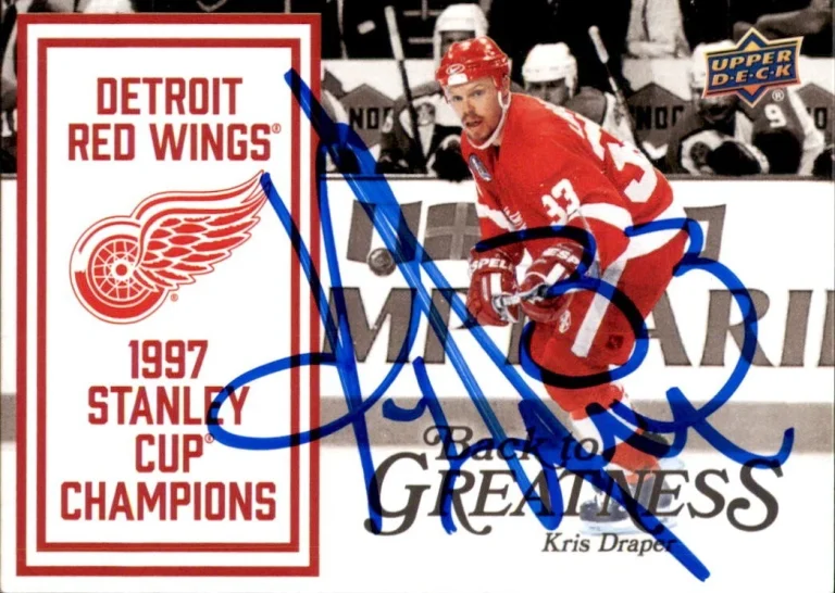 Kris Draper Signed 2025/26 Upper Deck Detroit Red Wings Centennial Card #B2G-KD