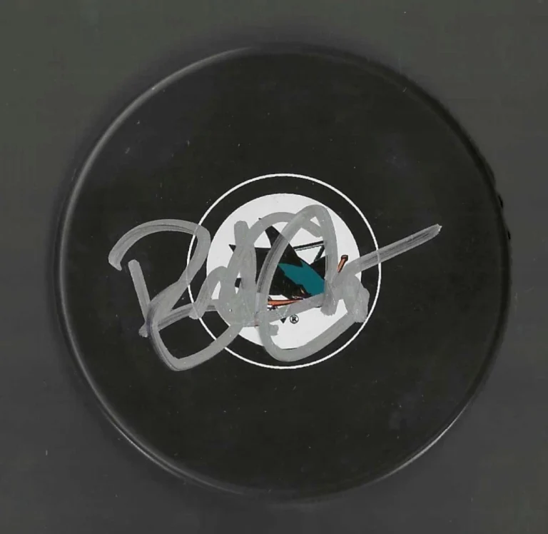 Brad Stuart Signed San Jose Sharks Puck