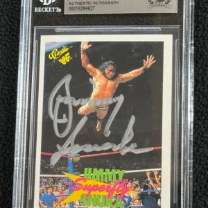 Jimmy Superfly Snuka Signed 1990 Classic WWF Card #131 WWE Beckett Certified