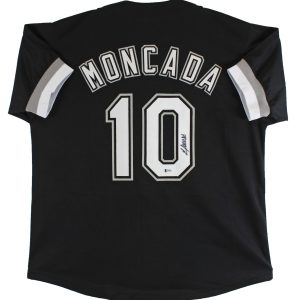Yoan Moncada Authentic Signed Black Pro Style Jersey Autographed BAS