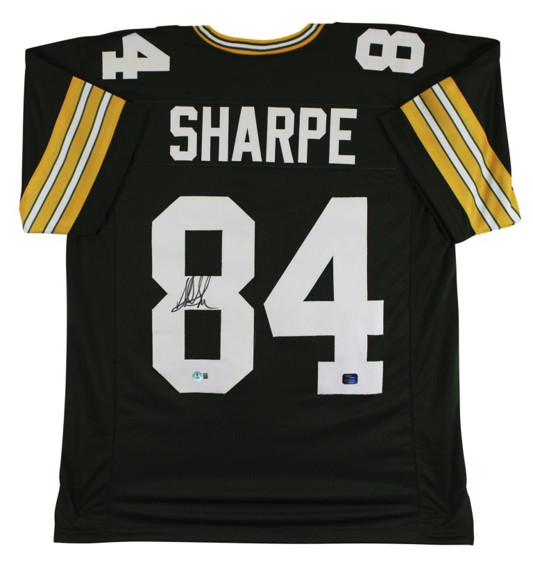 Sterling Sharpe  Authentic Signed Green Pro Style Jersey BAS Witnessed