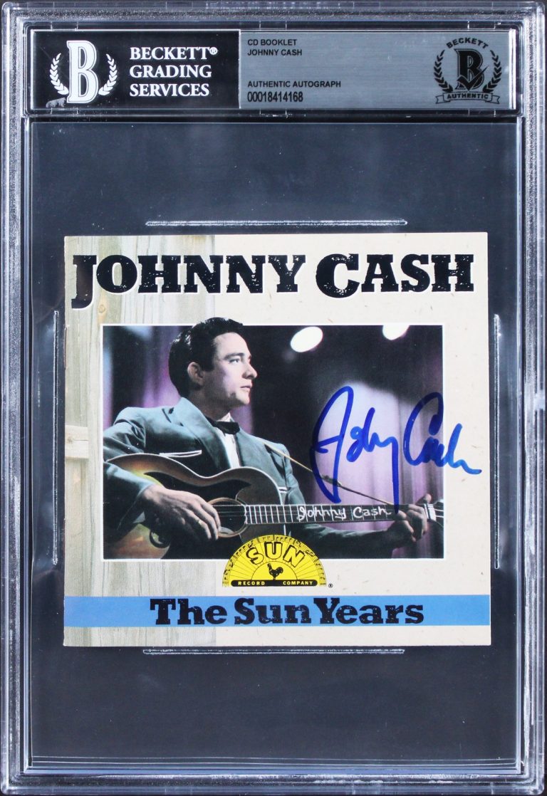 Johnny Cash Authentic Signed The Sun Years Cd Cover Autographed BAS Slabbed