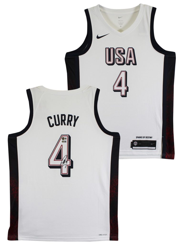 Warriors Stephen Curry Authentic Signed Team USA White Nike Swingman Jersey BAS