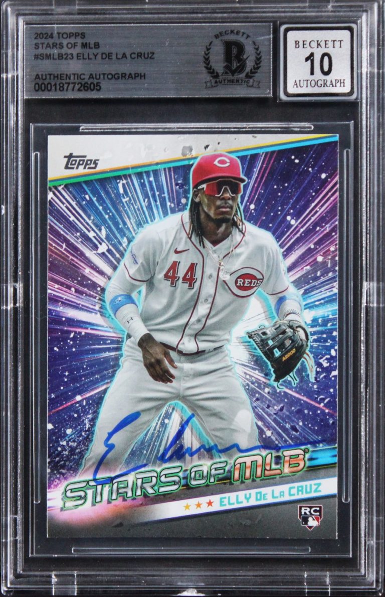 Reds Elly De La Cruz Signed 2024 Topps SOM #SMLB23 Card Auto 10! BAS Slabbed