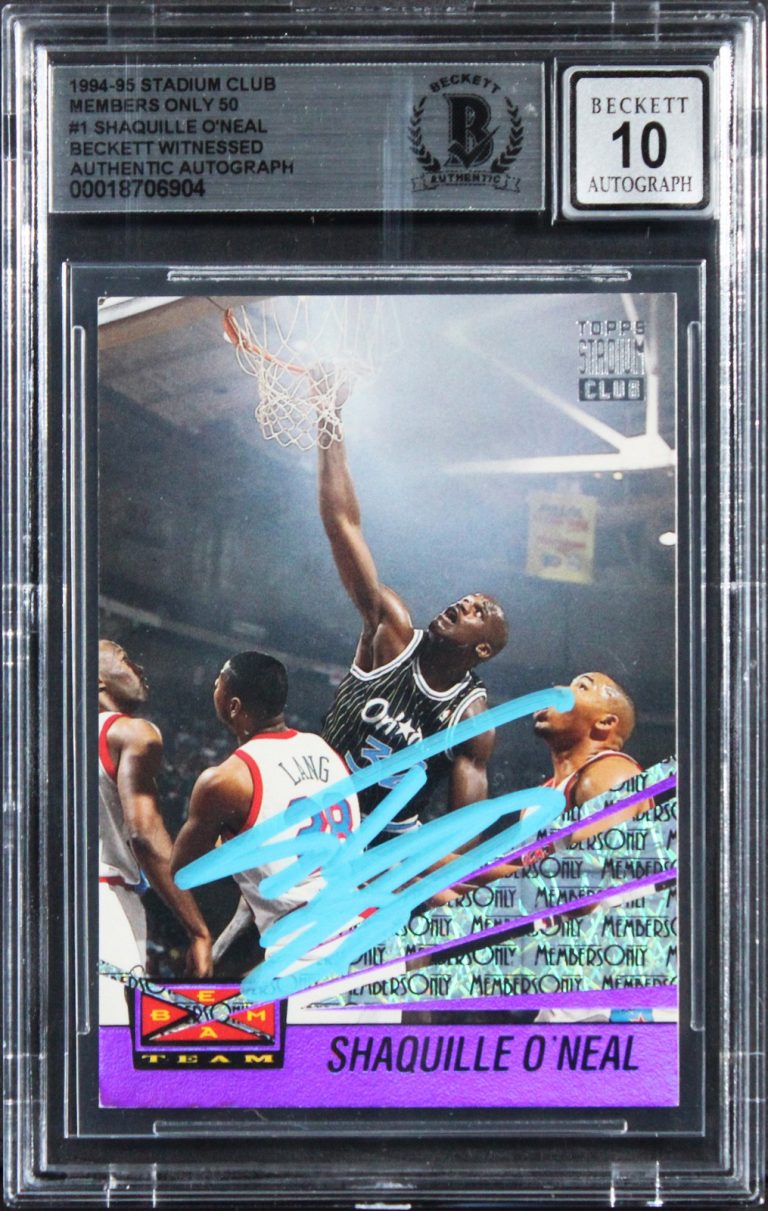 Shaquille O'Neal Signed 1994 Stadium Club Members Only #1 Card Auto 10! BAS Slab