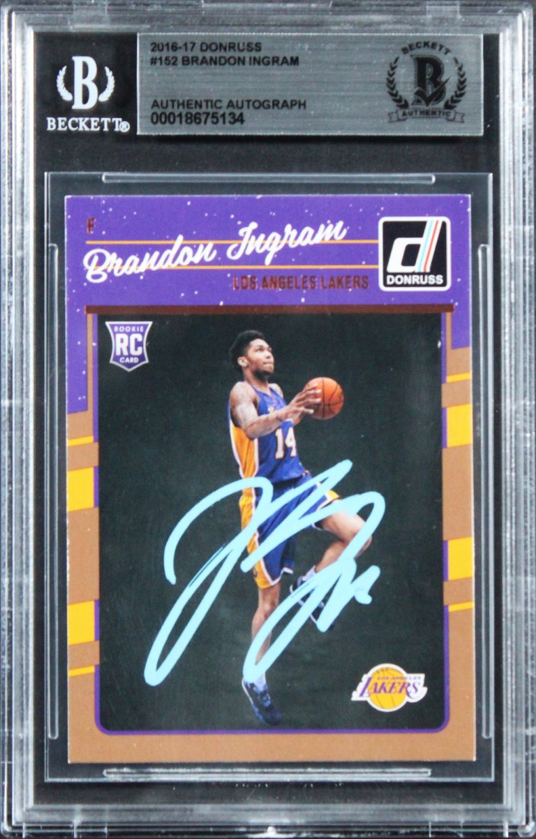 Lakers Brandon Ingram Authentic Signed 2016 Donruss #152 Rookie Card BAS Slabbed