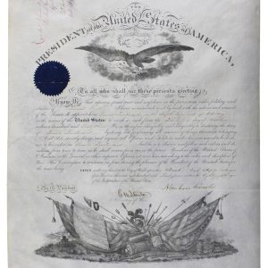 Abraham Lincoln Signed 15.5x19.5 1864 Civil War Commission Document BAS #AE64269