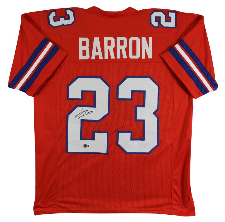 Jahdae Barron Authentic Signed Orange Pro Style Jersey Autographed BAS Witnessed
