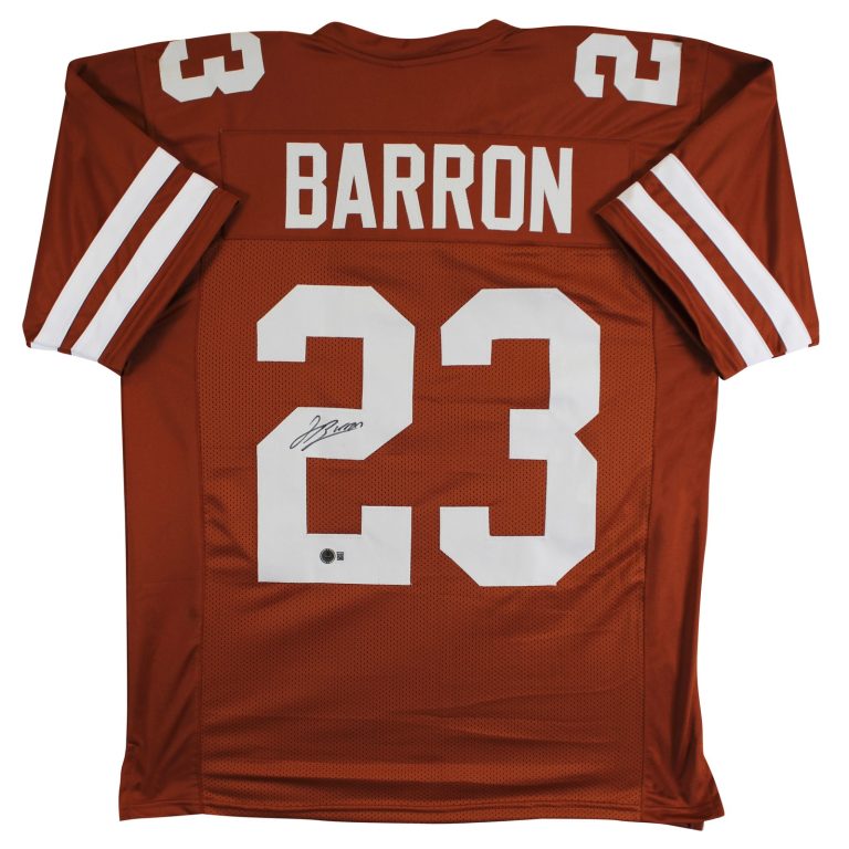 Texas Jahdae Barron Authentic Signed Burnt Orange Pro Style Jersey BAS Witnessed