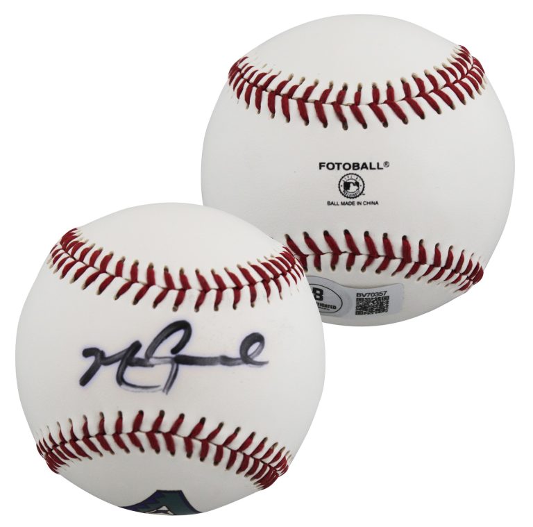 D-Backs Mark Grace Authentic Signed Logo Fotoball Baseball BAS #BV70357