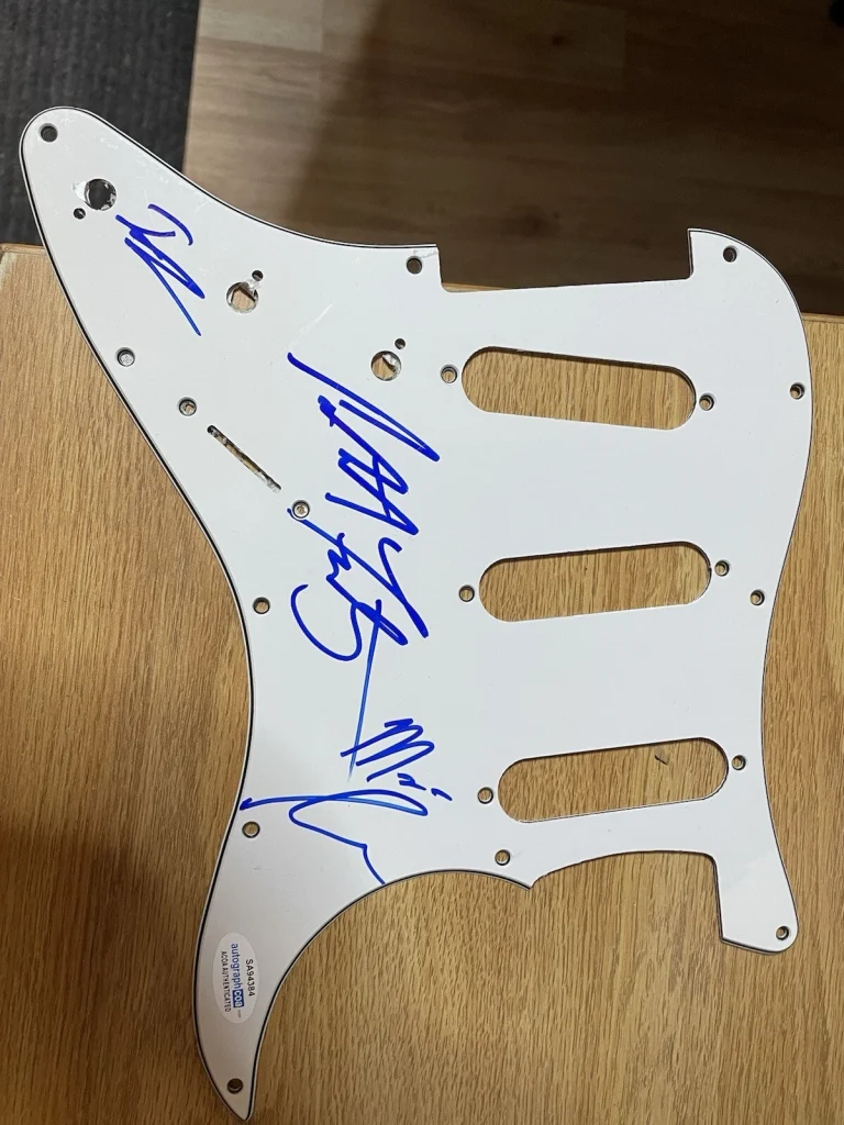 ROCK BAND GA-20 SIGNED AUTOGRAPH GUITAR PICKGUARD ACOA COA MATT STUBBS FAHERTY