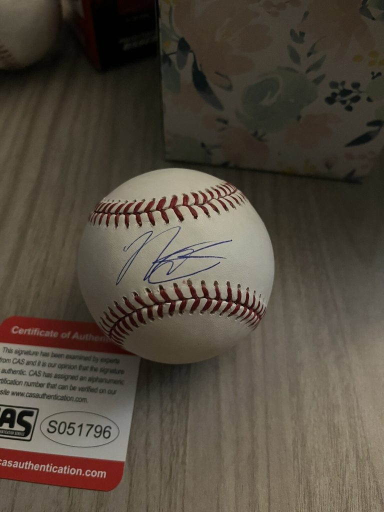 Nate Pearson Signed Ball Chicago Cubs Baseball Autograph CAS COA BLUE JAYS AUTO