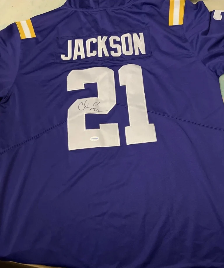 LSU TIGERS CHEVIS JACKSON SIGNED AUTOGRAPHED JERSEY ATL FALCONS ACOA CERTIFIED