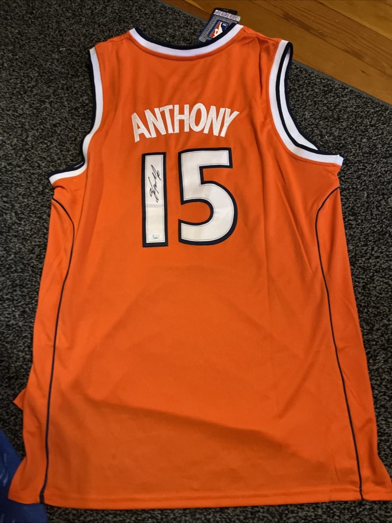 SYRACUSE ORANGE-CARMELO ANTHONY SIGNED AUTOGRAPHED BASKETBALL JERSEY 03 JSA
