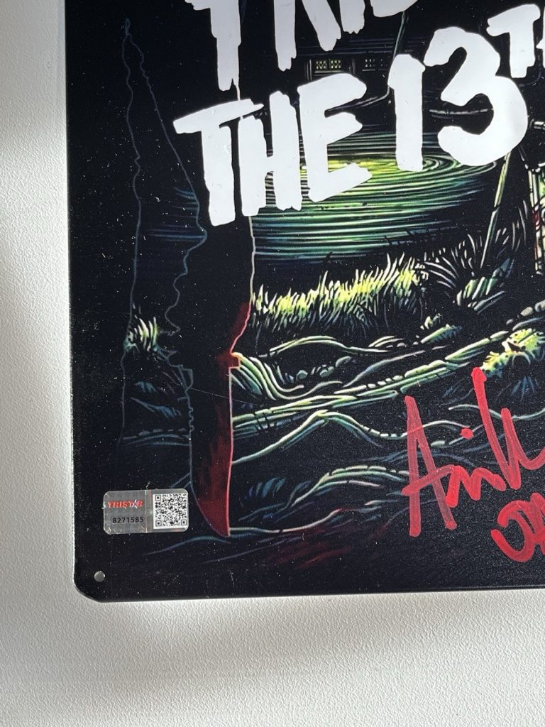 ARI LEHMAN SIGNED AUTOGRAPH  Friday The 13th Metal Sign TRI STAR COA JASON 1