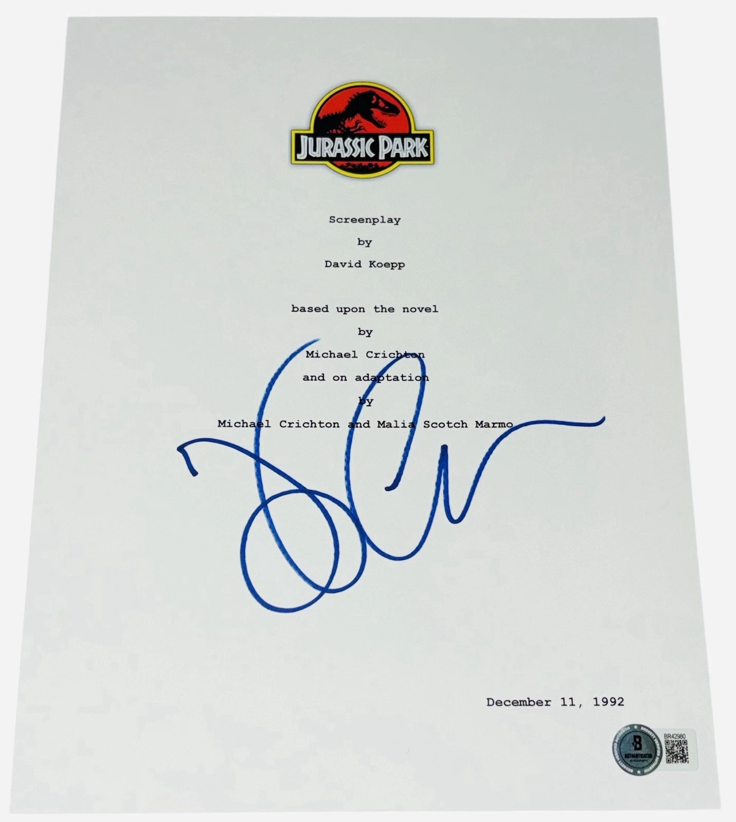 El Jeff Script Jeff Goldblum Signed Autograph Jurassic Park Movie Script Screenplay ...