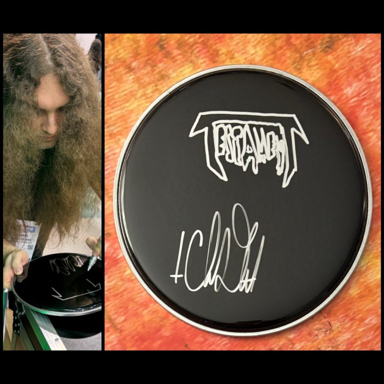 GFA Testament Band Drummer  * CHRIS DOVAS *  Signed 10
