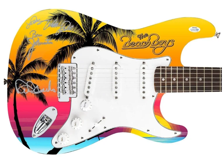Beach Boys Johnston Marks Mike Love Autographed 1/1 Graphics Guitar ACOA Exact P
