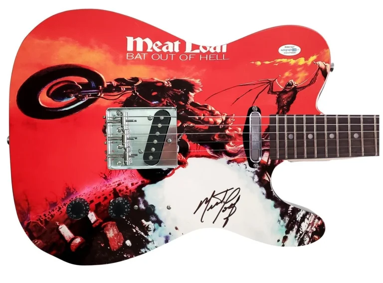 Meat Loaf Autographed Bat Out Of Hell Album LP Graphics Guitar Exact Video Proof