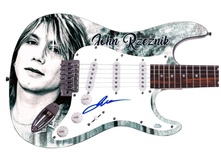 Goo Goo Dolls Johnny Rzeznik  Signed Custom Graphics Photo Guitar ACOA