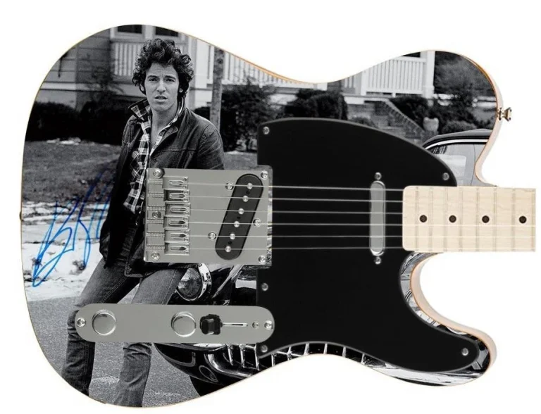 Bruce Springsteen Signed Autographed New Jersey Photo Graphics Fender Guitar