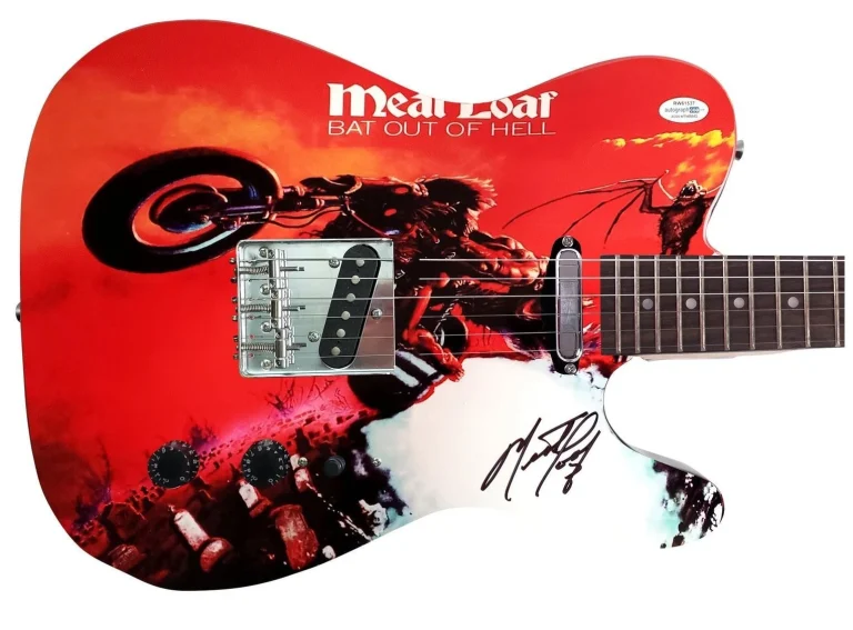 Meat Loaf Autographed Bat Out Of Hell Album LP Graphics Guitar Exact Video Proof