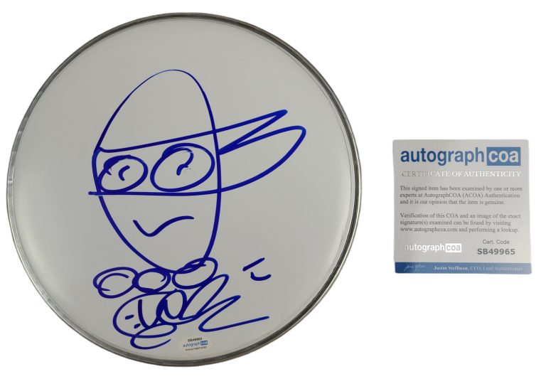 Vanilla Ice Teenage Mutant Ninja Turtles Sketch Autographed 10 Inch Drum Head AC