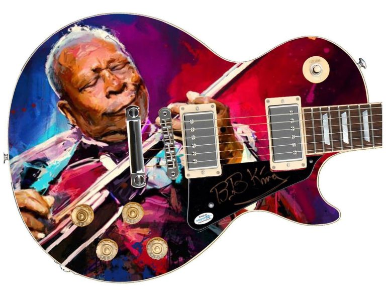 B.B. King Signed 1/1 Custom Graphics Guitar