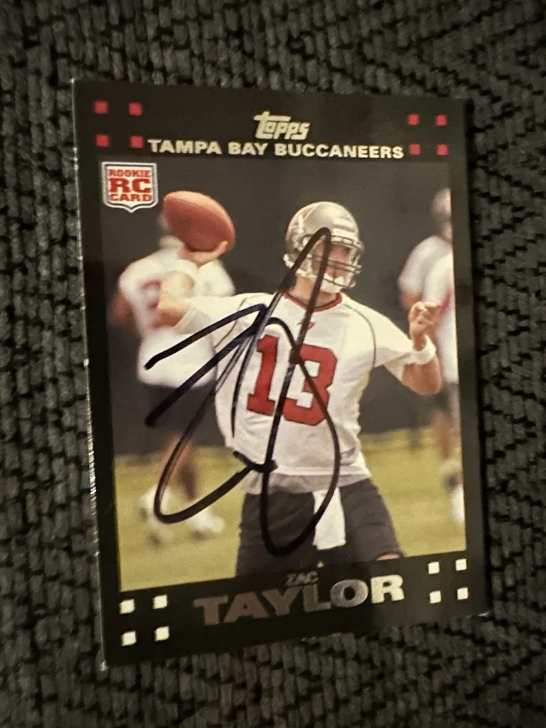 Zac Taylor Signed Trading Card Autographed Cincinnati Bengals Rc