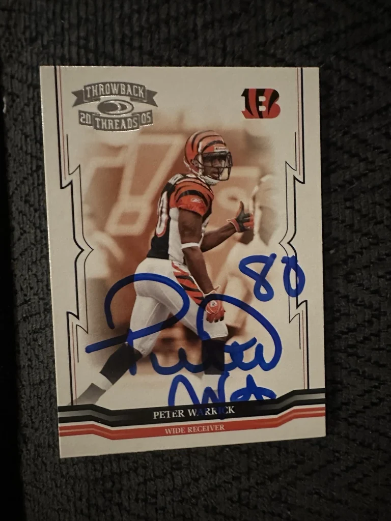 Peter Warrick  Signed Football Trading Card Bengals Florida State