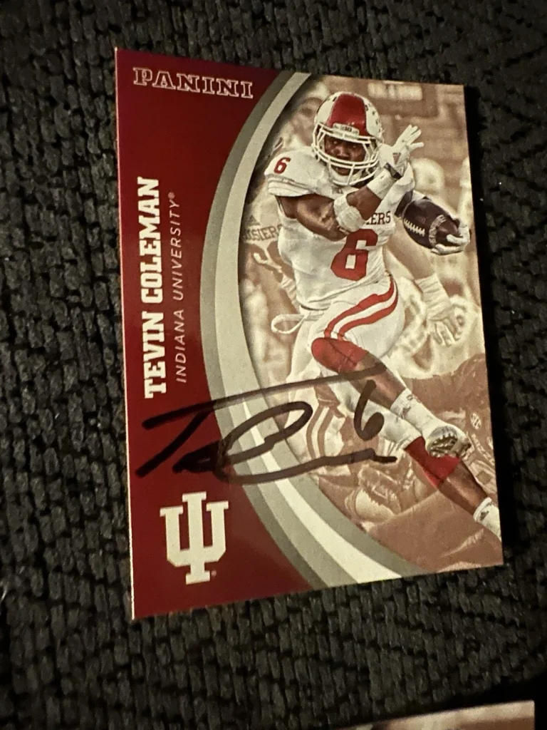 Tevin Coleman Signed Trading Card Autographed Indiana Hoosiers IU