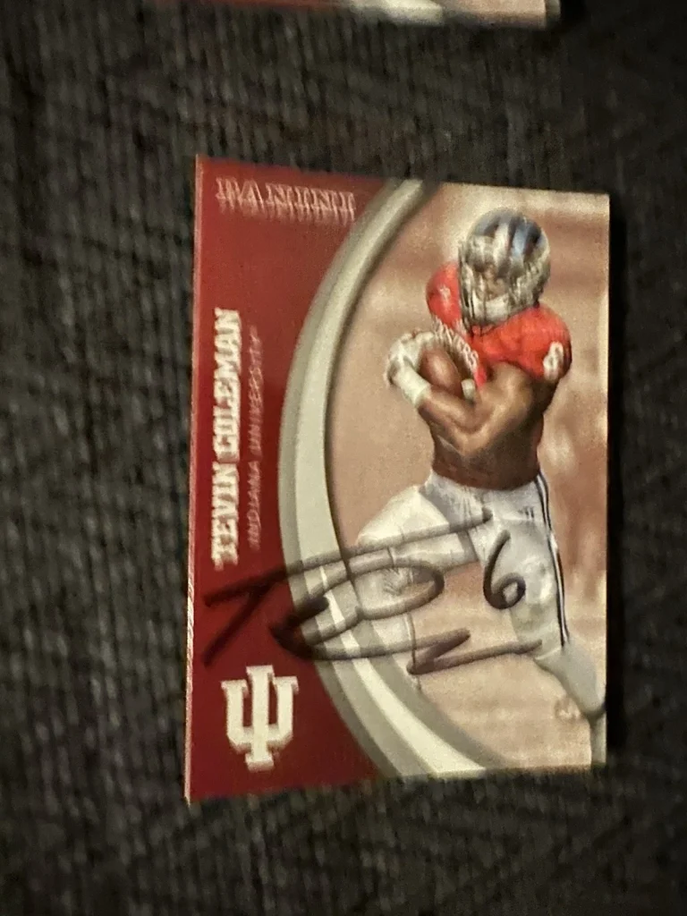 Tevin Coleman Signed Trading Card Autographed Indiana Hoosiers IU