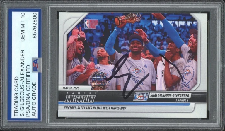 2024-25 Panini Instant Shai Gilgeous-Alexander Signed MVP Card /107 PSA 10 AUTO