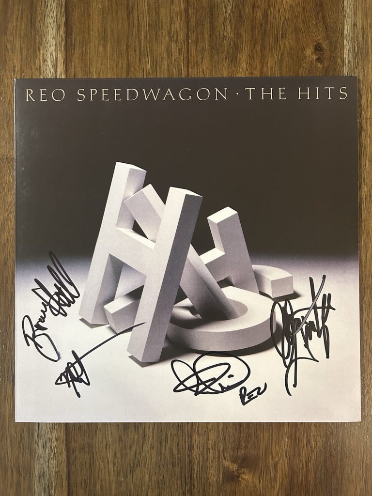 ‘REO Speedwagon’ Band Signed Vinyl Album ‘The Hits’ Kevin Cronin +3