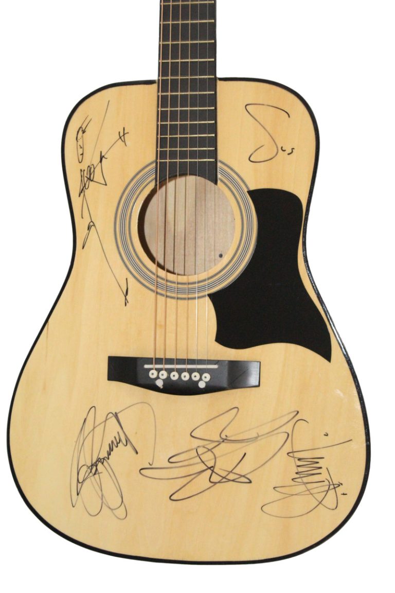 Blue October Full Band x5 Signed Autograph Acoustic Guitar w/ JSA COA