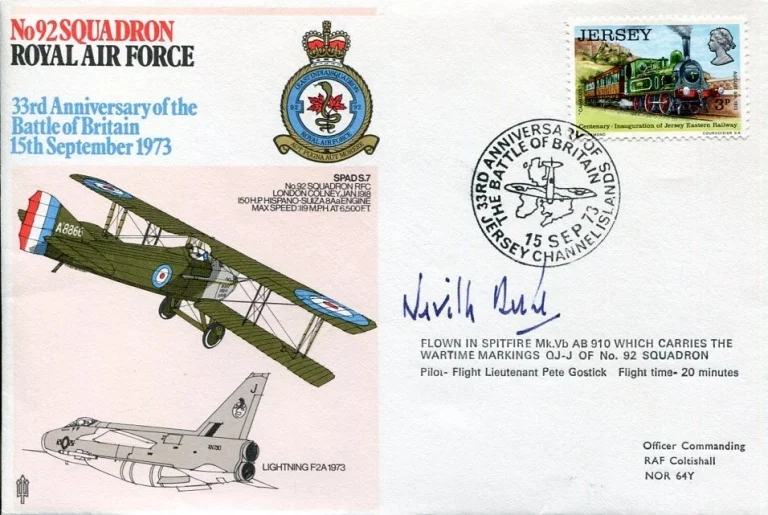 Neville Duke DSO RAF WWII War Ace Fighter Battle of Britain Signed Autograph FDC