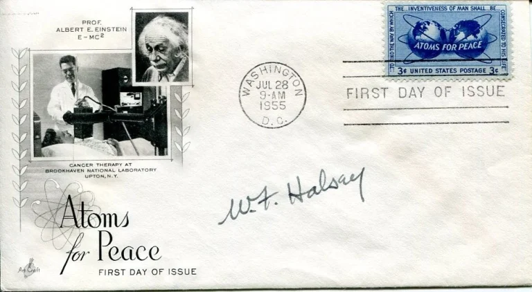 Admiral William Halsey Jr WWII War USS Enterprise Navy Cross Signed Autograph