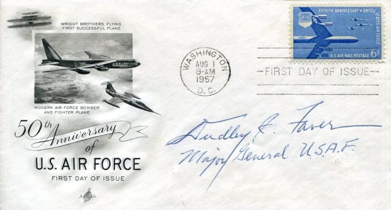 General Dudley Faver 3540th Flying Training Group B-47 Combat Signed Autograph
