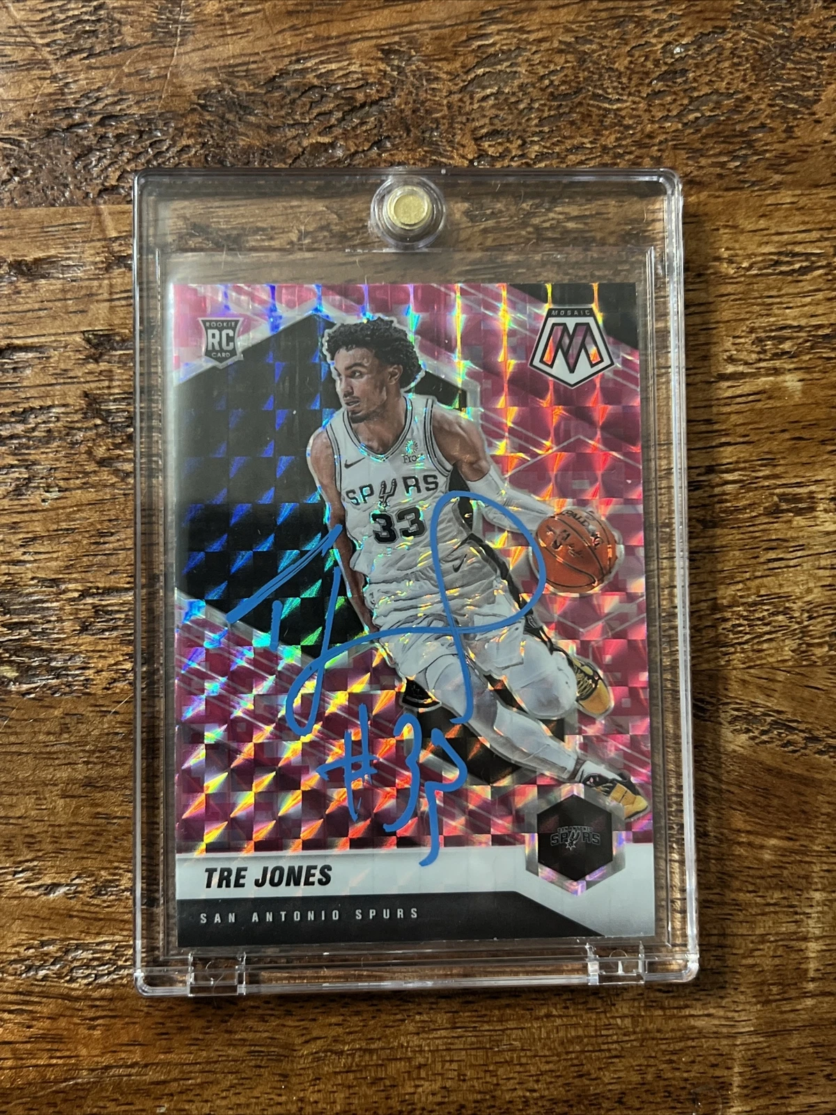 Tre Jones IP Signed Mosaic Rookie Card JSA Coa Autographed Spurs ...