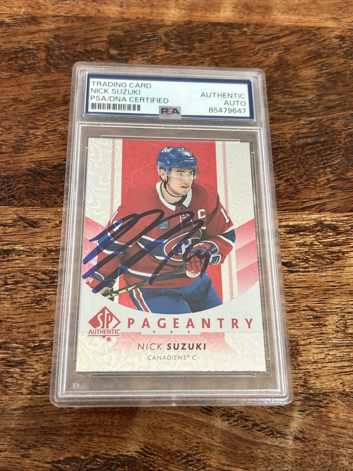Nick Suzuki IP Signed SP Authentic Card PSA DNA Coa Slab Canadiens ...