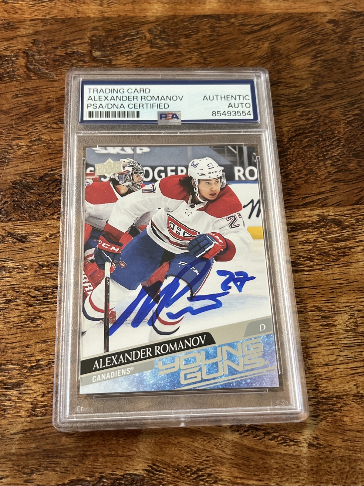 Alexander Romanov IP Signed UD Young Guns Card PSA DNA Slab Canadiens ...