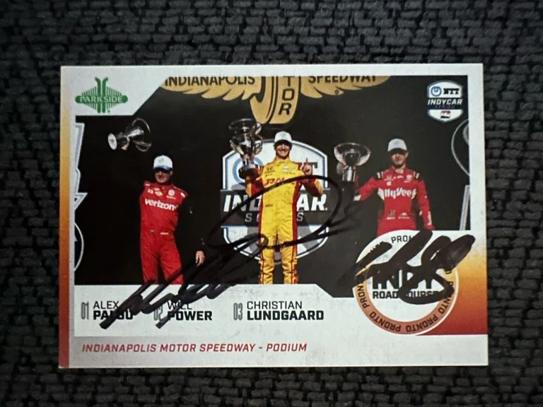 2024 Parkside Indy Car Trading Card Signed Will Power Alex Palou Lundgaard