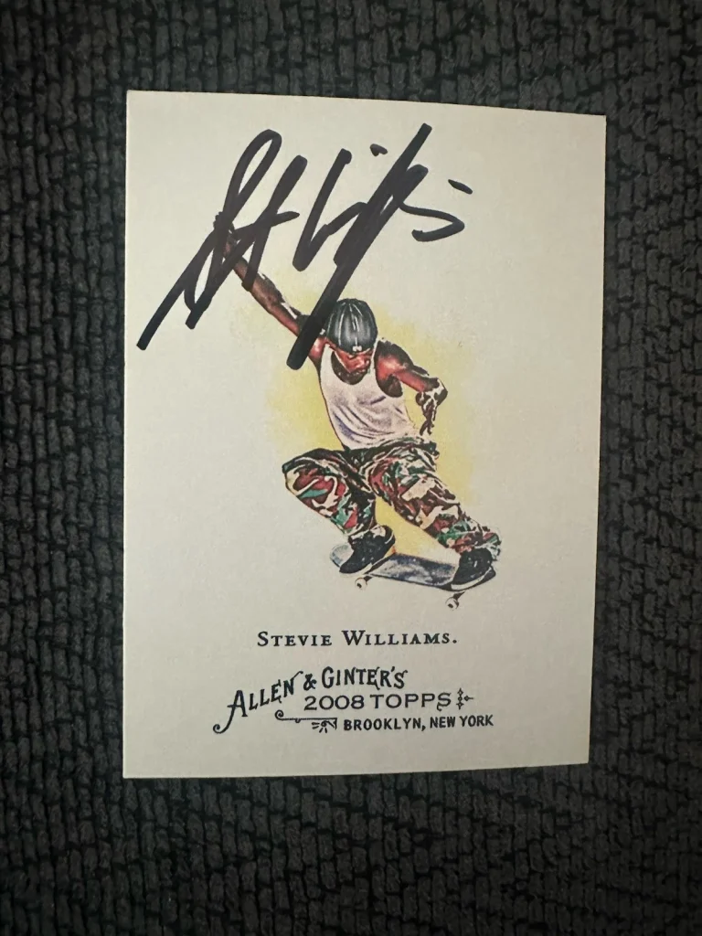 Stevie Williams Signed Trading Card Allen & Ginter 2008 #69 DGK Stakeboarder
