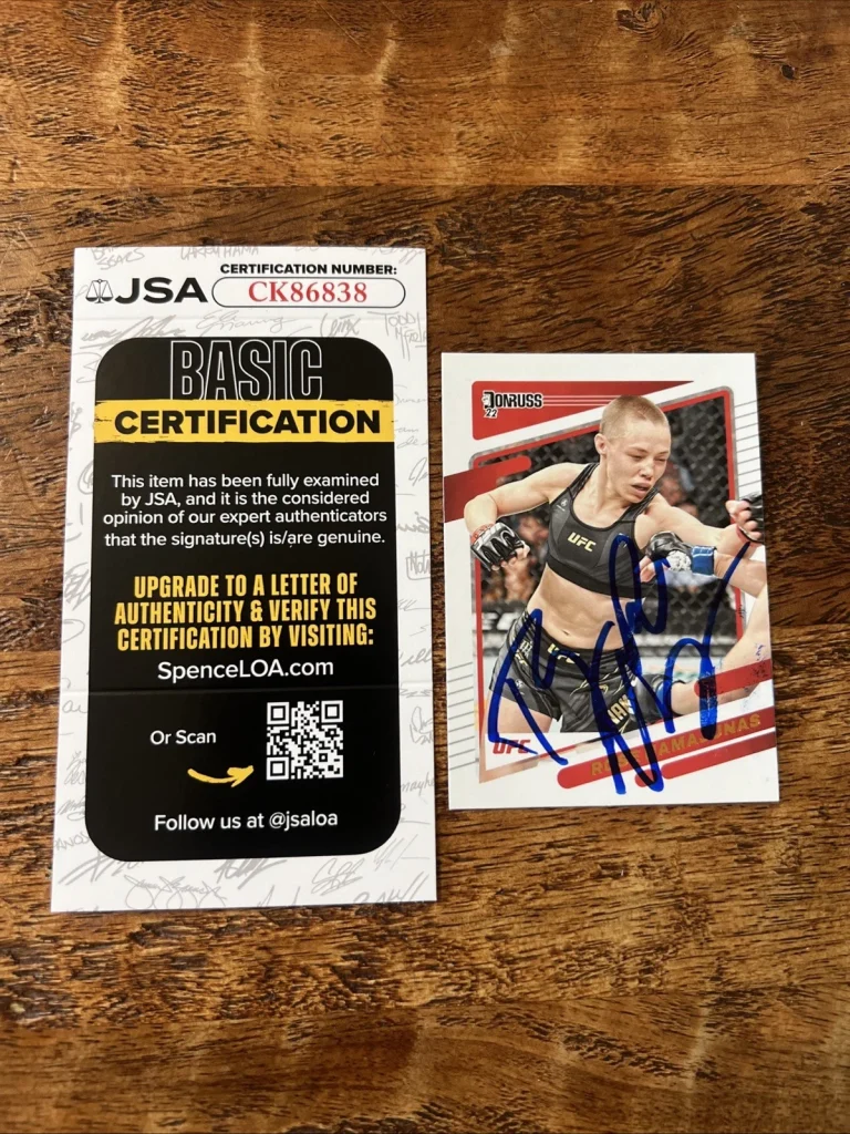 Rose Namajunas IP Signed Donruss Card JSA Coa Autographed UFC Thug