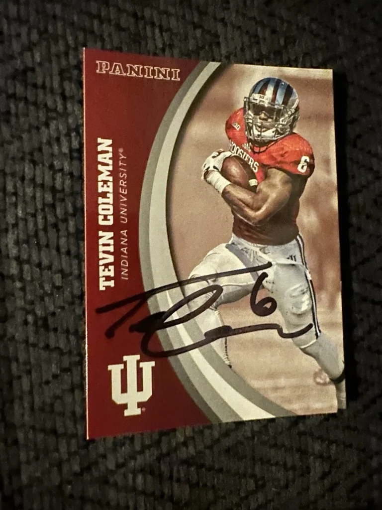 Tevin Coleman Signed Trading Card Autographed Indiana Hoosiers IU